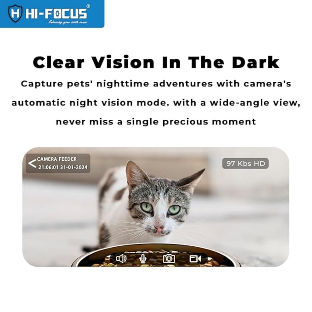 Picture of HI-Focus Automatic Pet Feeder with Camera - 5G WiFi App Control, 1080p ...